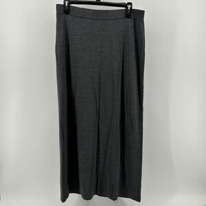 Willi Smith Collection Vintage Charcoal Gray Maxi Skirt Back Slit M Office 90s